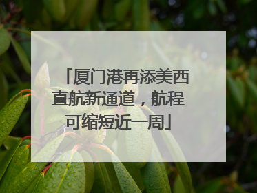 厦门港再添美西直航新通道，航程可缩短近一周