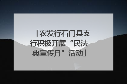 农发行石门县支行积极开展“民法典宣传月”活动