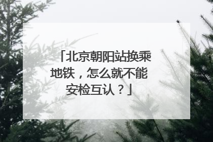 北京朝阳站换乘地铁，怎么就不能安检互认？