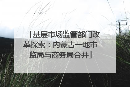 基层市场监管部门改革探索：内蒙古一地市监局与商务局合并