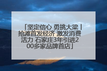 坚定信心 勇挑大梁丨抢滩首发经济 激发消费活力 石家庄3年引进200多家品牌首店