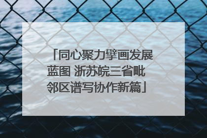 同心聚力擘画发展蓝图 浙苏皖三省毗邻区谱写协作新篇