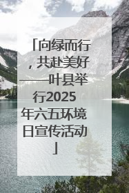 向绿而行，共赴美好——叶县举行2025年六五环境日宣传活动