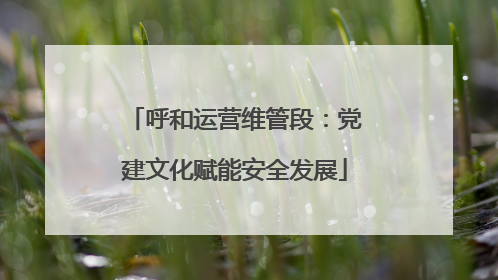 呼和运营维管段：党建文化赋能安全发展