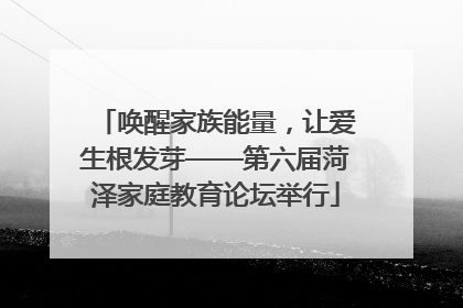 唤醒家族能量，让爱生根发芽——第六届菏泽家庭教育论坛举行