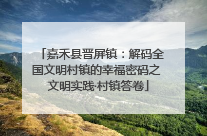 嘉禾县晋屏镇：解码全国文明村镇的幸福密码之 文明实践·村镇答卷