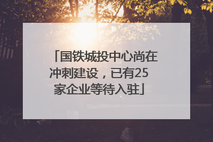 国铁城投中心尚在冲刺建设，已有25家企业等待入驻