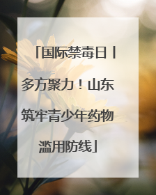 国际禁毒日丨多方聚力！山东筑牢青少年药物滥用防线