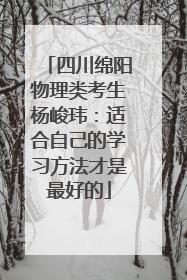 四川绵阳物理类考生杨峻玮：适合自己的学习方法才是最好的
