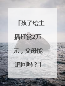 孩子给主播打赏2万元，父母能追回吗？