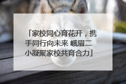 家校同心育花开，携手同行向未来 峨眉二小凝聚家校共育合力