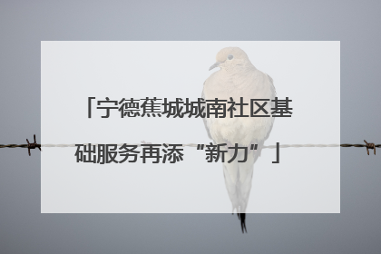 宁德蕉城城南社区基础服务再添“新力”