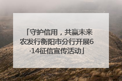 守护信用，共赢未来 农发行衡阳市分行开展6·14征信宣传活动