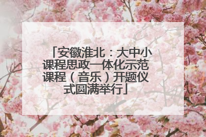 安徽淮北：大中小课程思政一体化示范课程（音乐）开题仪式圆满举行