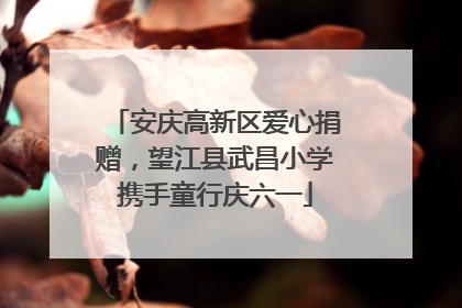 安庆高新区爱心捐赠，望江县武昌小学携手童行庆六一