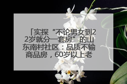 实探“不论男女到22岁就分一套房”的山东南村社区：品质不输商品房，60岁以上老人每年发七千元补贴