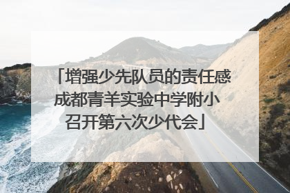 增强少先队员的责任感 成都青羊实验中学附小召开第六次少代会