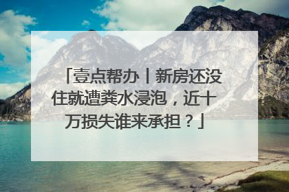 壹点帮办丨新房还没住就遭粪水浸泡，近十万损失谁来承担？