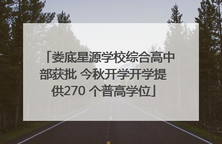 娄底星源学校综合高中部获批 今秋开学开学提供270 个普高学位