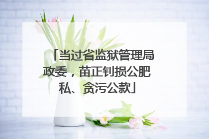 当过省监狱管理局政委，苗正钊损公肥私、贪污公款
