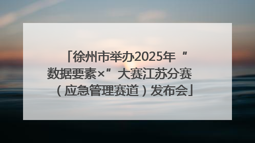徐州市举办2025年“数据要素×”大赛江苏分赛（应急管理赛道）发布会