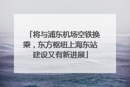将与浦东机场空铁换乘，东方枢纽上海东站建设又有新进展