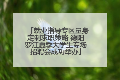 就业指导专区量身定制求职策略 德阳罗江夏季大学生专场招聘会成功举办