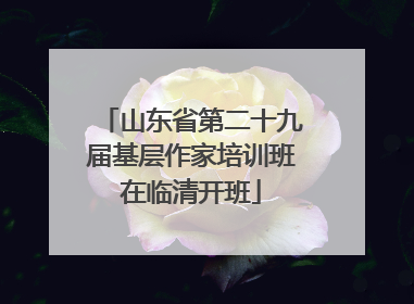 山东省第二十九届基层作家培训班在临清开班
