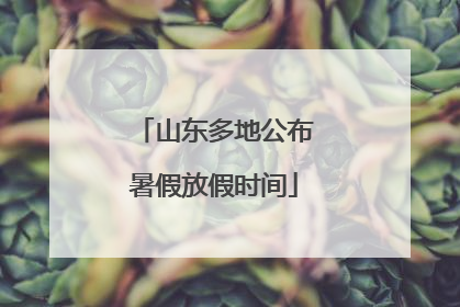 山东多地公布暑假放假时间