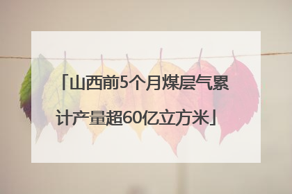 山西前5个月煤层气累计产量超60亿立方米