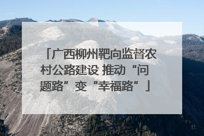 广西柳州靶向监督农村公路建设 推动“问题路”变“幸福路”
