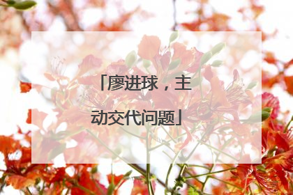 廖进球，主动交代问题