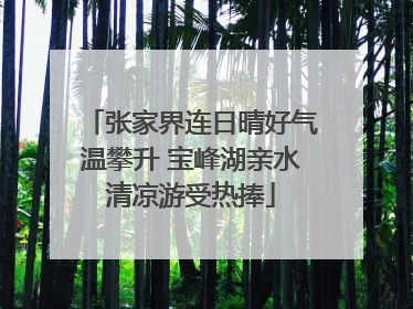 张家界连日晴好气温攀升 宝峰湖亲水清凉游受热捧