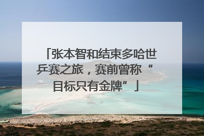 张本智和结束多哈世乒赛之旅，赛前曾称“目标只有金牌”