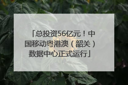 总投资56亿元！中国移动粤港澳（韶关）数据中心正式运行