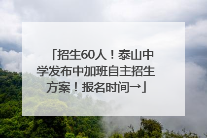 招生60人！泰山中学发布中加班自主招生方案！报名时间→
