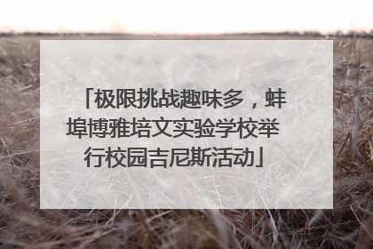 极限挑战趣味多，蚌埠博雅培文实验学校举行校园吉尼斯活动