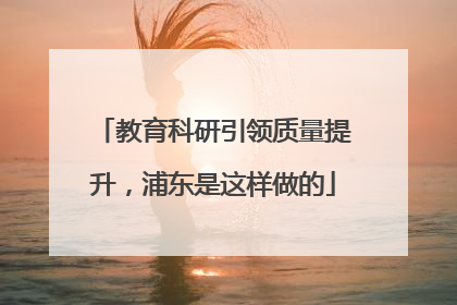 教育科研引领质量提升，浦东是这样做的