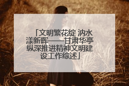 文明繁花绽 汭水漾新晖——甘肃华亭纵深推进精神文明建设工作综述