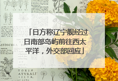 日方称辽宁舰经过日南部岛屿前往西太平洋，外交部回应