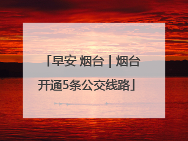 早安 烟台｜烟台开通5条公交线路