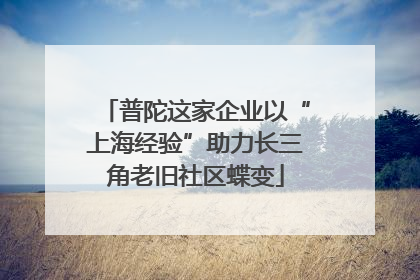 普陀这家企业以“上海经验”助力长三角老旧社区蝶变