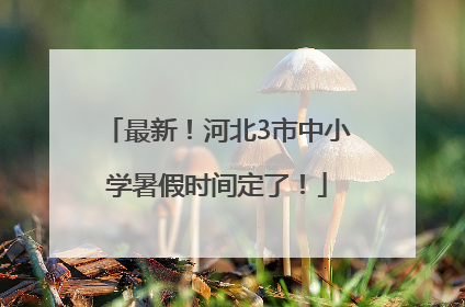 最新！河北3市中小学暑假时间定了！
