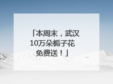 本周末，武汉10万朵栀子花免费送！