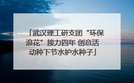 武汉理工研支团“环保浪花”接力四年 创意活动种下节水护水种子