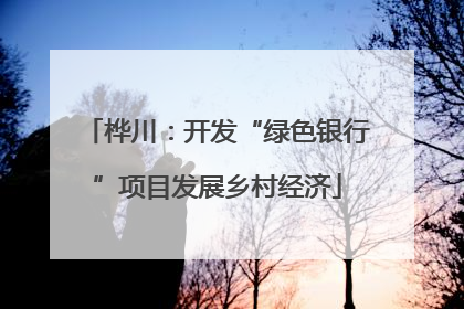 桦川：开发“绿色银行”项目发展乡村经济