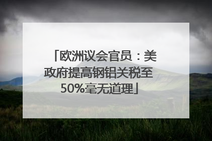 欧洲议会官员：美政府提高钢铝关税至50%毫无道理