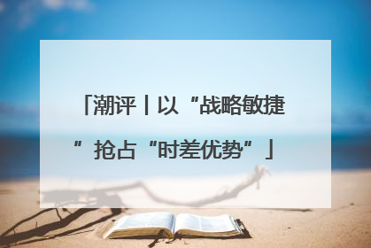 潮评丨以“战略敏捷”抢占“时差优势”