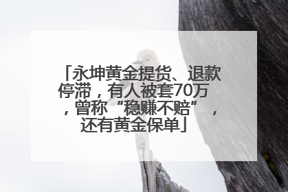 永坤黄金提货、退款停滞，有人被套70万，曾称“稳赚不赔”，还有黄金保单