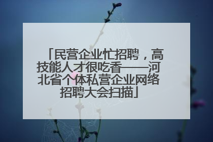 民营企业忙招聘，高技能人才很吃香——河北省个体私营企业网络招聘大会扫描